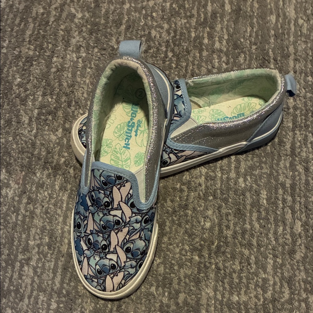 Disney GroundUp Lilo & Stitch Slip On Sneaker Shoe Glitter, Size 2